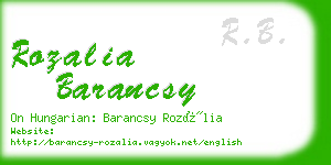 rozalia barancsy business card